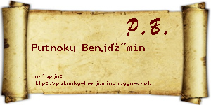 Putnoky Benjámin névjegykártya
